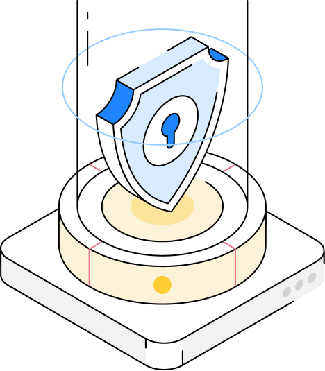 Shield representing digital protection